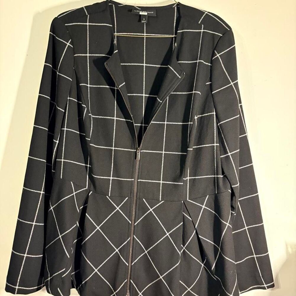 Lane-bryant Women's Black and Grey Jacket